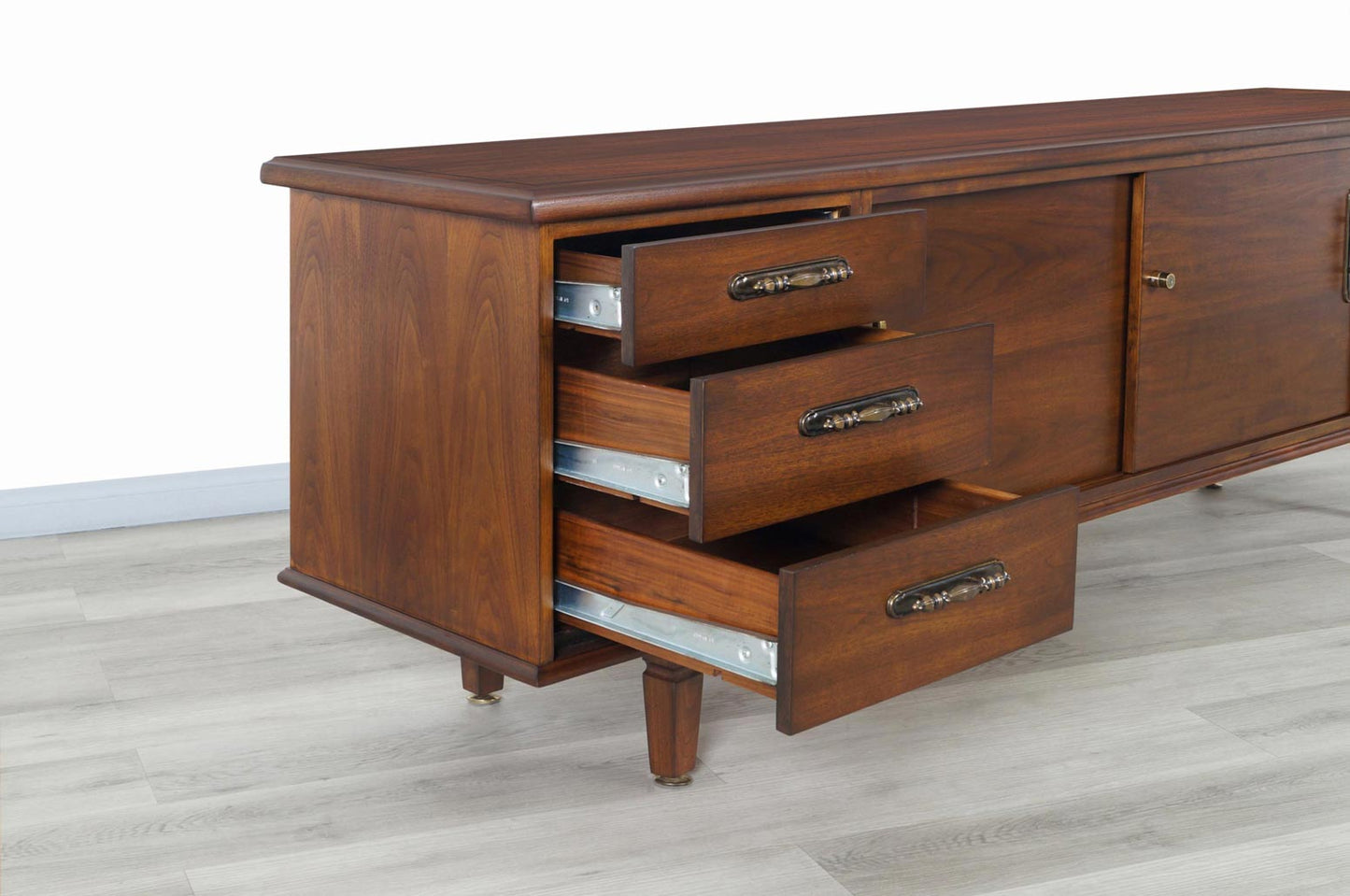 Vintage Walnut Credenza by Maurice Bailey for Monteverdi Young