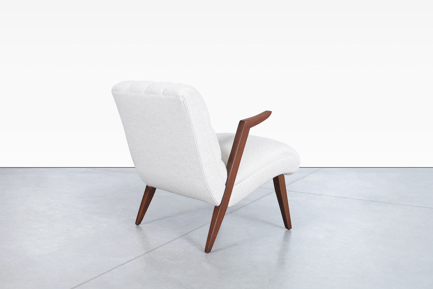 Vintage Walnut Floating Armrests Lounge Chairs