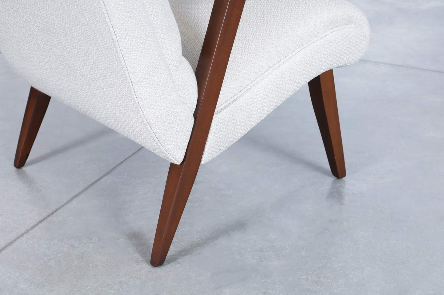 Vintage Walnut Floating Armrests Lounge Chairs