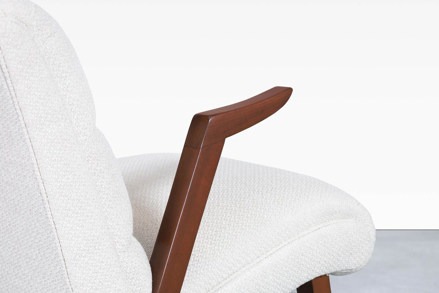 Vintage Walnut Floating Armrests Lounge Chairs