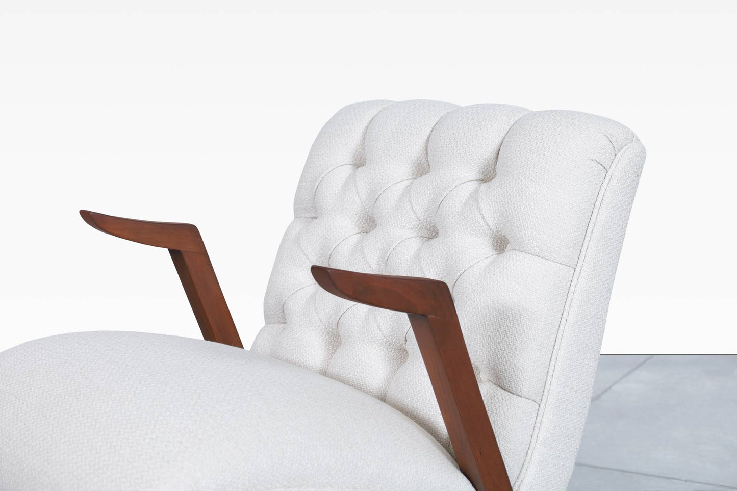 Vintage Walnut Floating Armrests Lounge Chairs