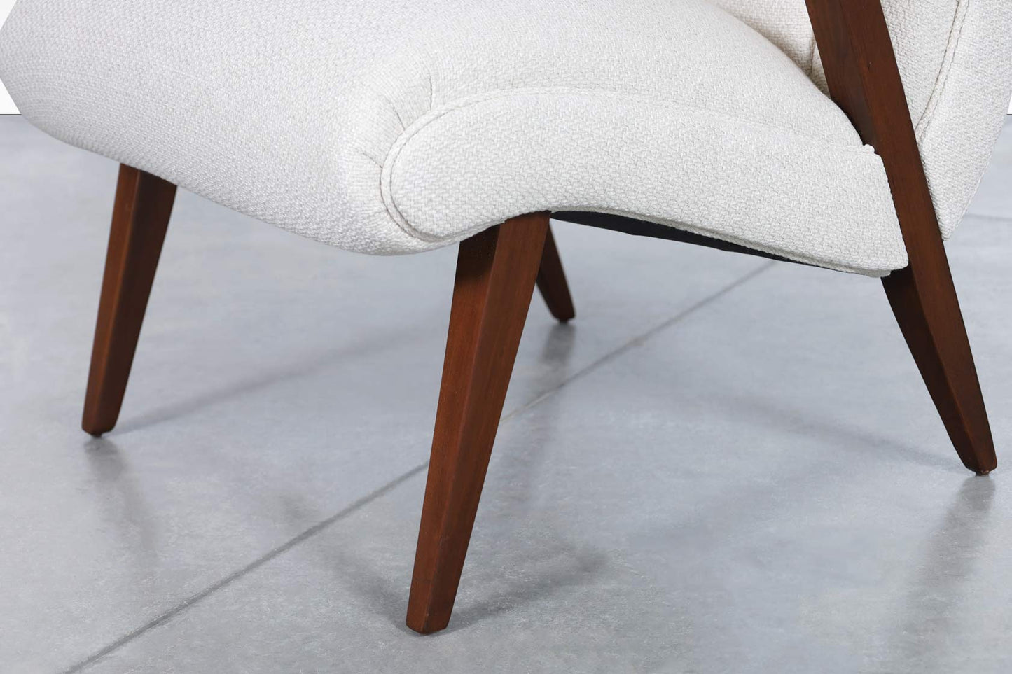 Vintage Walnut Floating Armrests Lounge Chairs