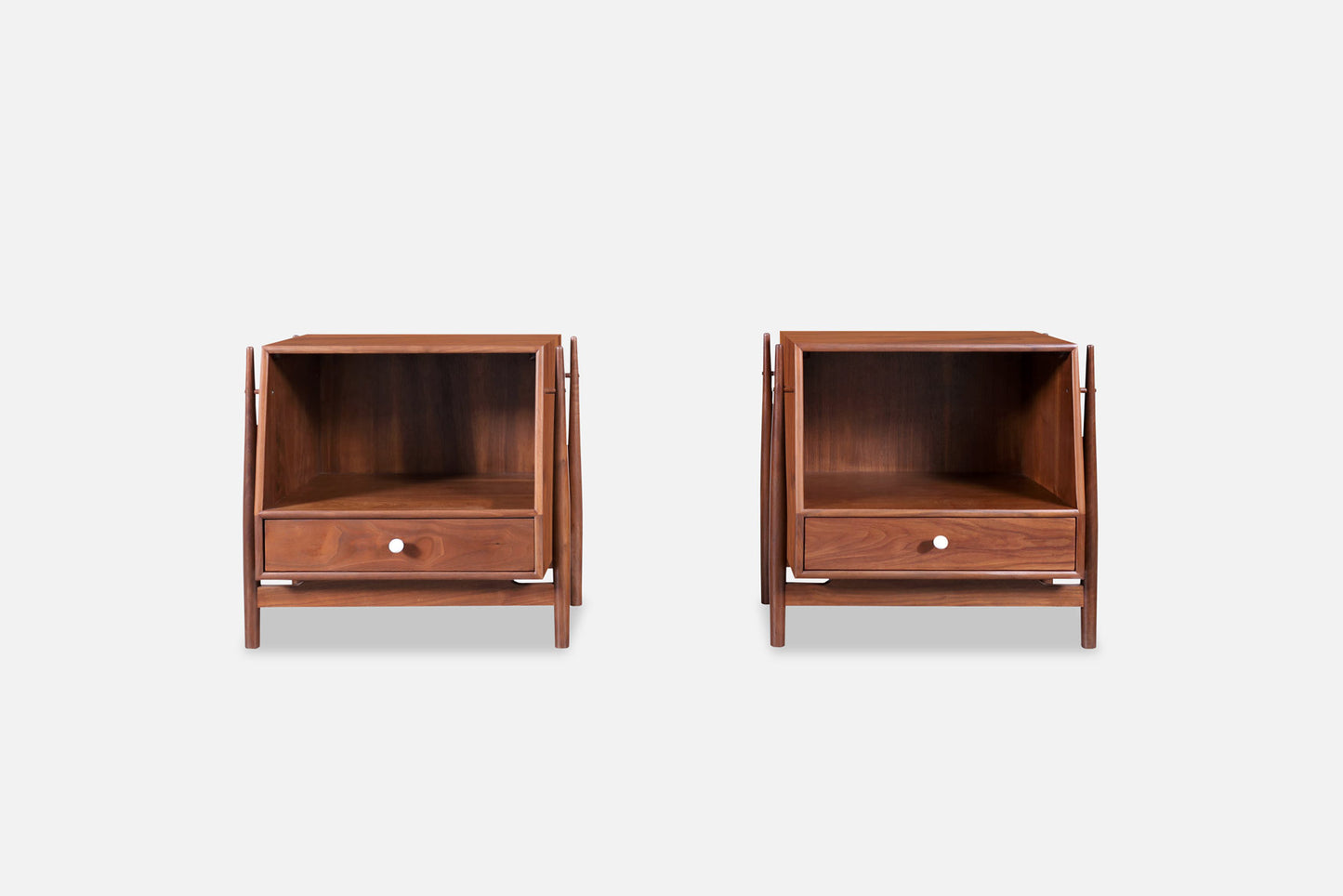 Vintage Walnut Floating Nightstands by Kipp Stewart for Drexel
