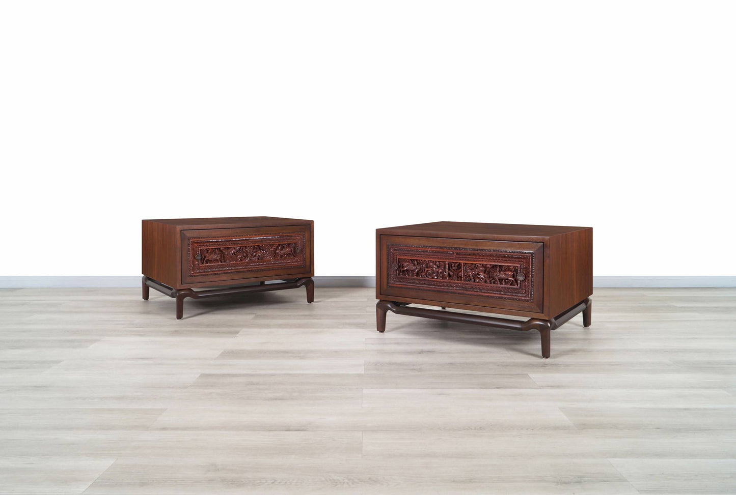 Mid-Century Walnut Nightstands by Maurice Bailey for Monteverdi Young