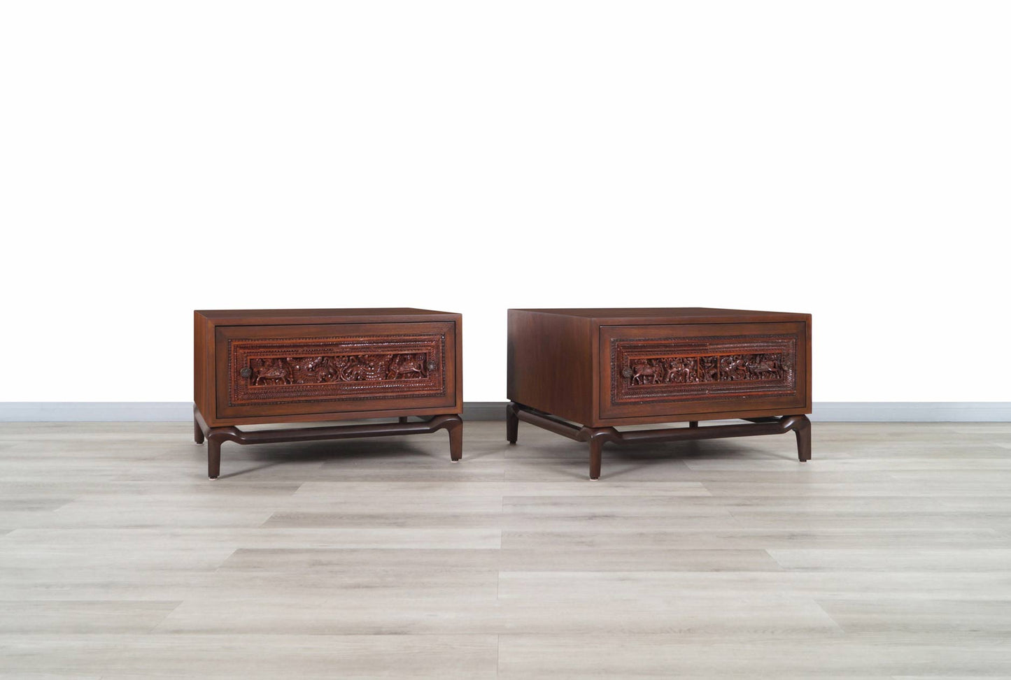 Vintage Walnut Nightstands by Maurice Bailey for Monteverdi Young