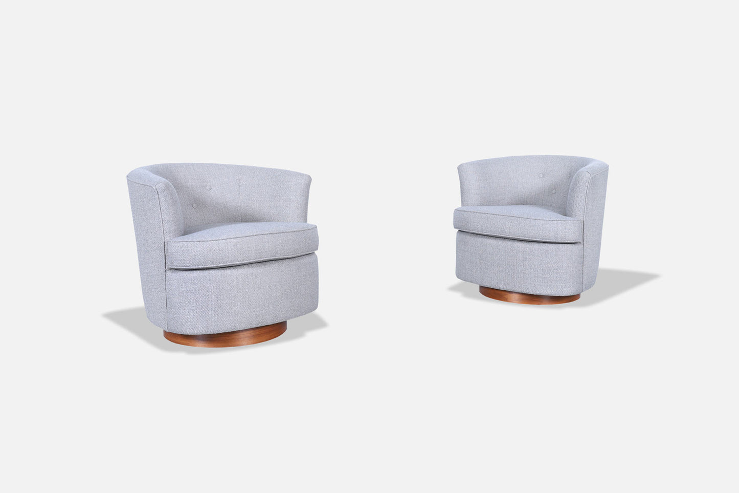 Vintage Walnut Swivel Lounge Chairs