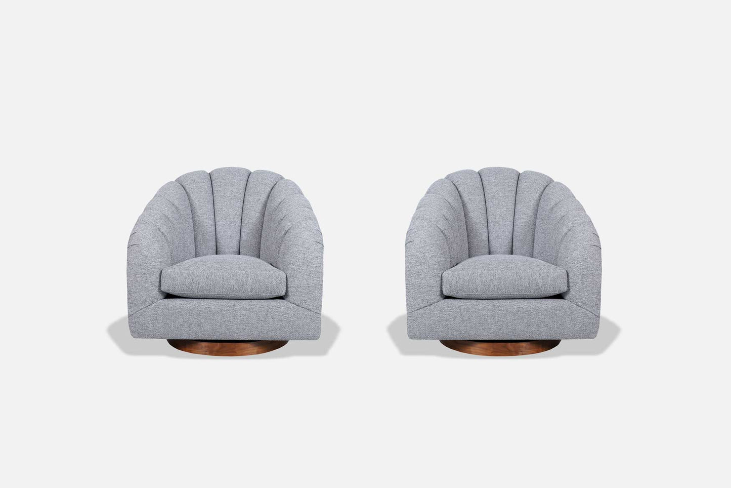 Vintage Walnut Swivel Lounge Chairs by Directional