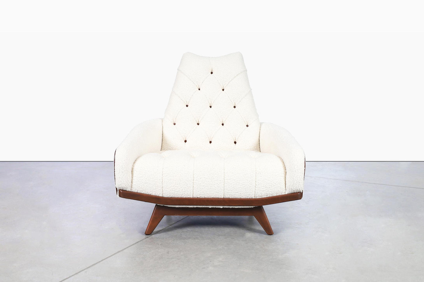 Vintage Walnut "Gondola" Lounge Chair and Ottoman Attributed to Adrian Pearsall