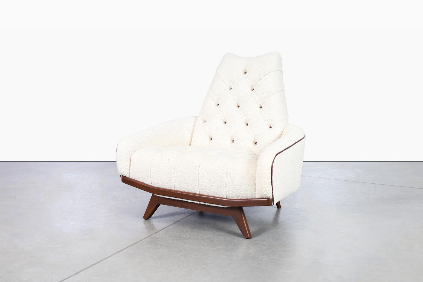 Vintage Walnut "Gondola" Lounge Chair and Ottoman Attributed to Adrian Pearsall