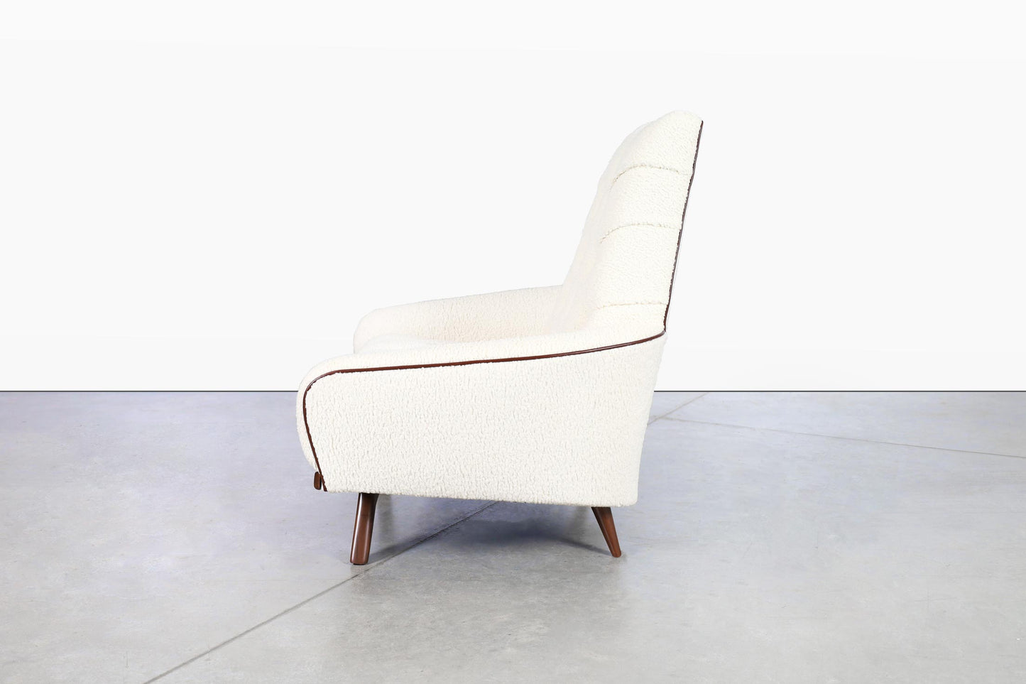 Vintage Walnut "Gondola" Lounge Chair and Ottoman Attributed to Adrian Pearsall