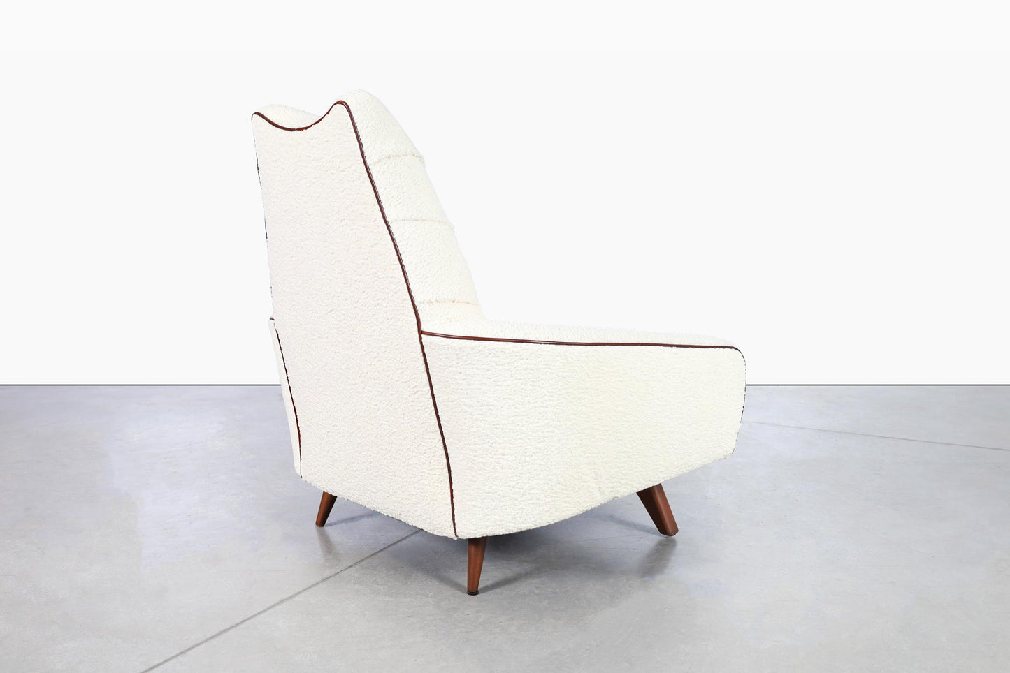Vintage Walnut "Gondola" Lounge Chair and Ottoman Attributed to Adrian Pearsall