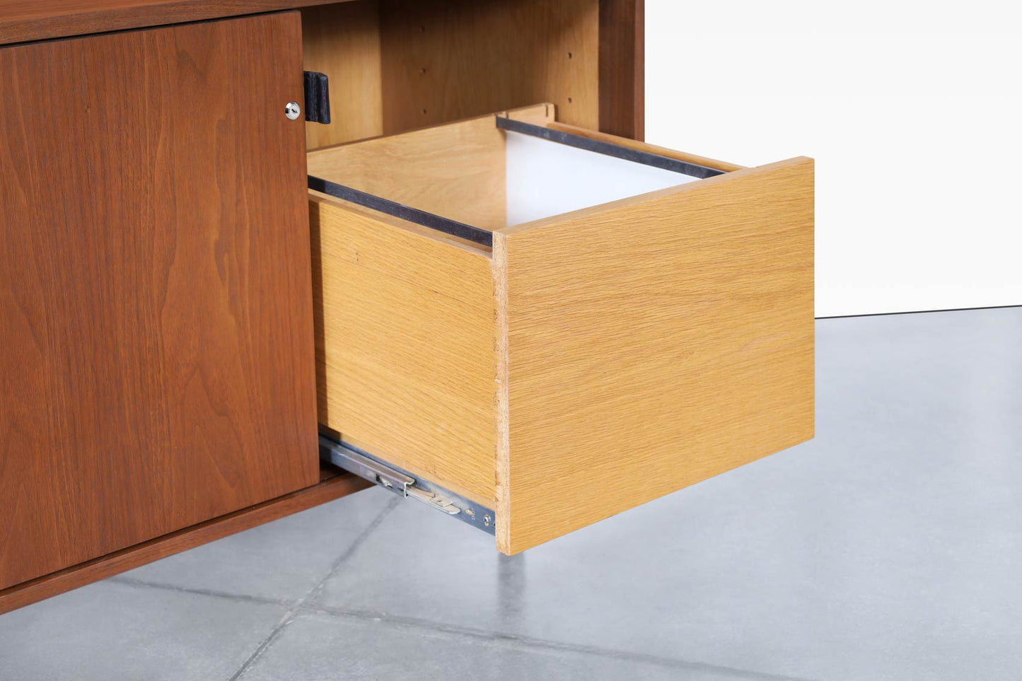 Vintage Walnut and Chrome Credenza by Florence Knoll