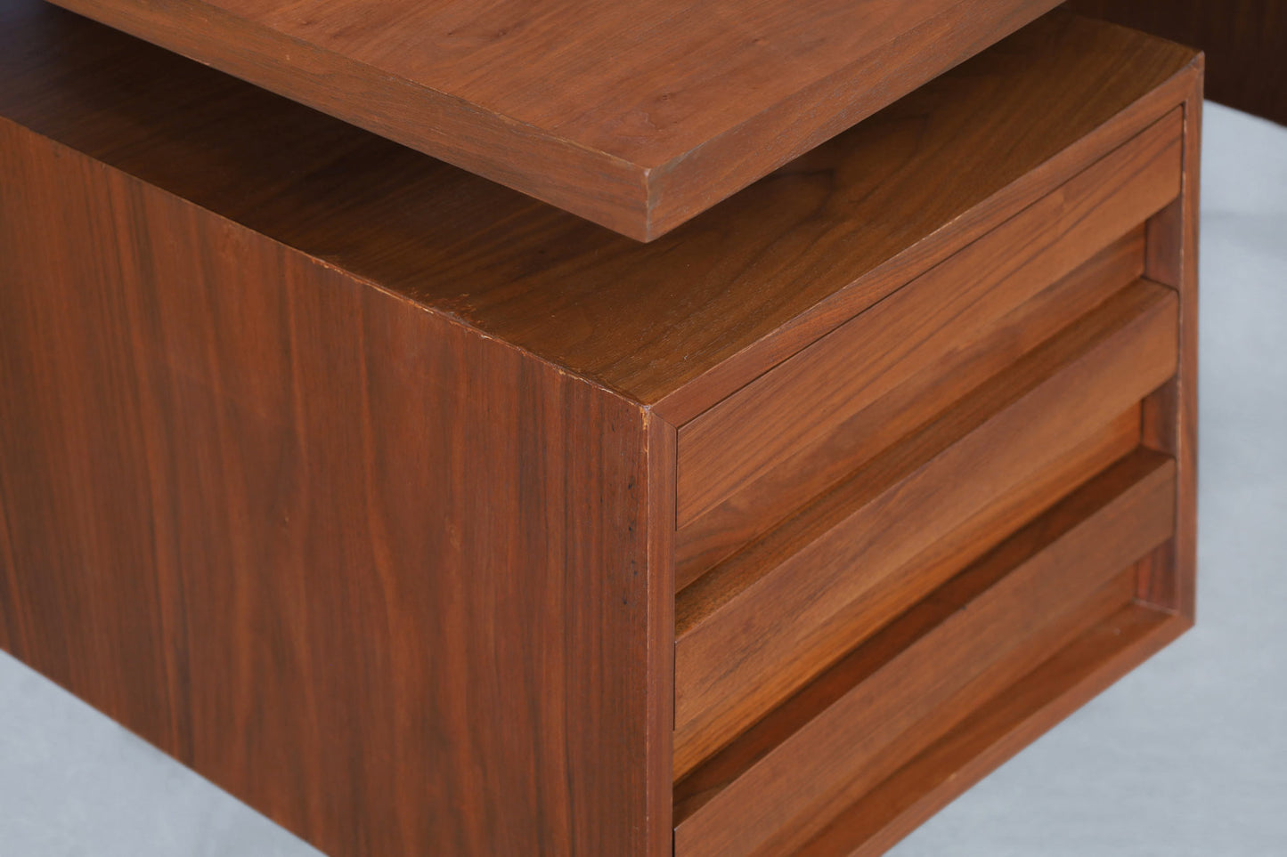 Vintage Walnut and Chrome Executive Desk by John Keal for Brown Saltman