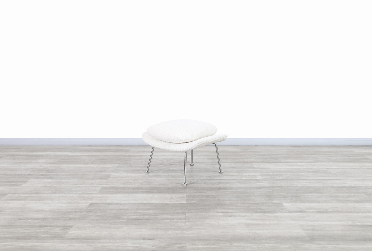 Vintage "Womb" Boucle Chair and Ottoman by Eero Saarinen for Knoll