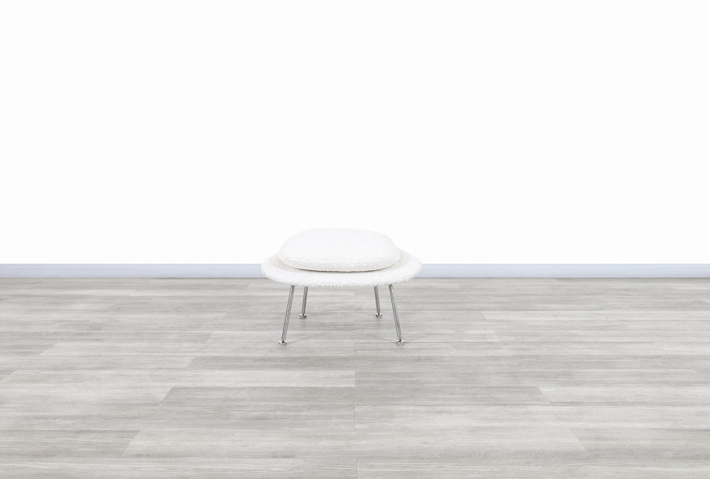 Vintage "Womb" Boucle Chair and Ottoman by Eero Saarinen for Knoll