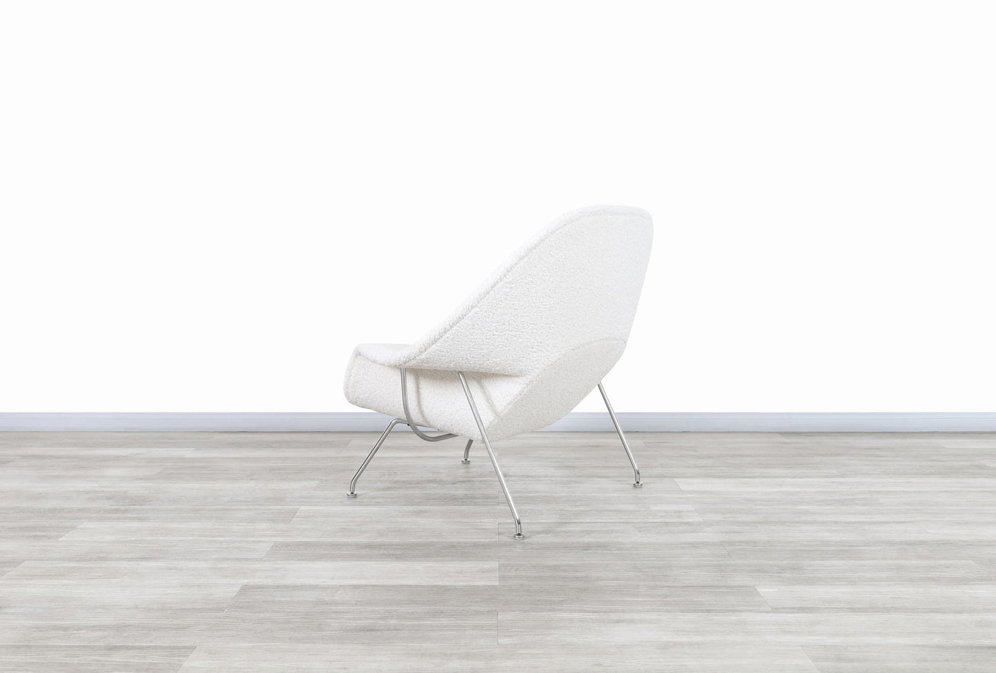 Vintage "Womb" Boucle Chair and Ottoman by Eero Saarinen for Knoll