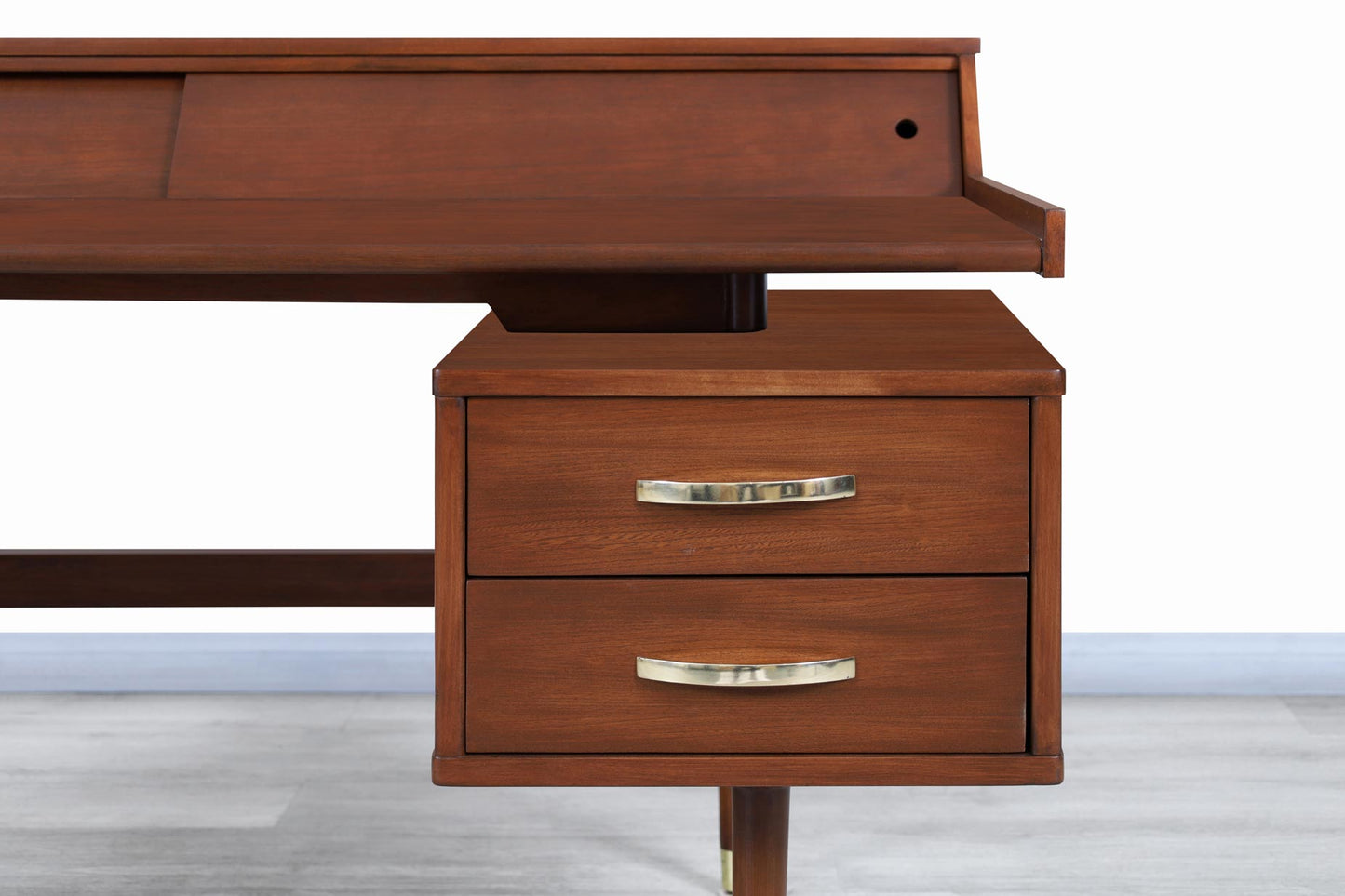 Vintage "Biscayne" Floating Top Walnut Desk by Drexel