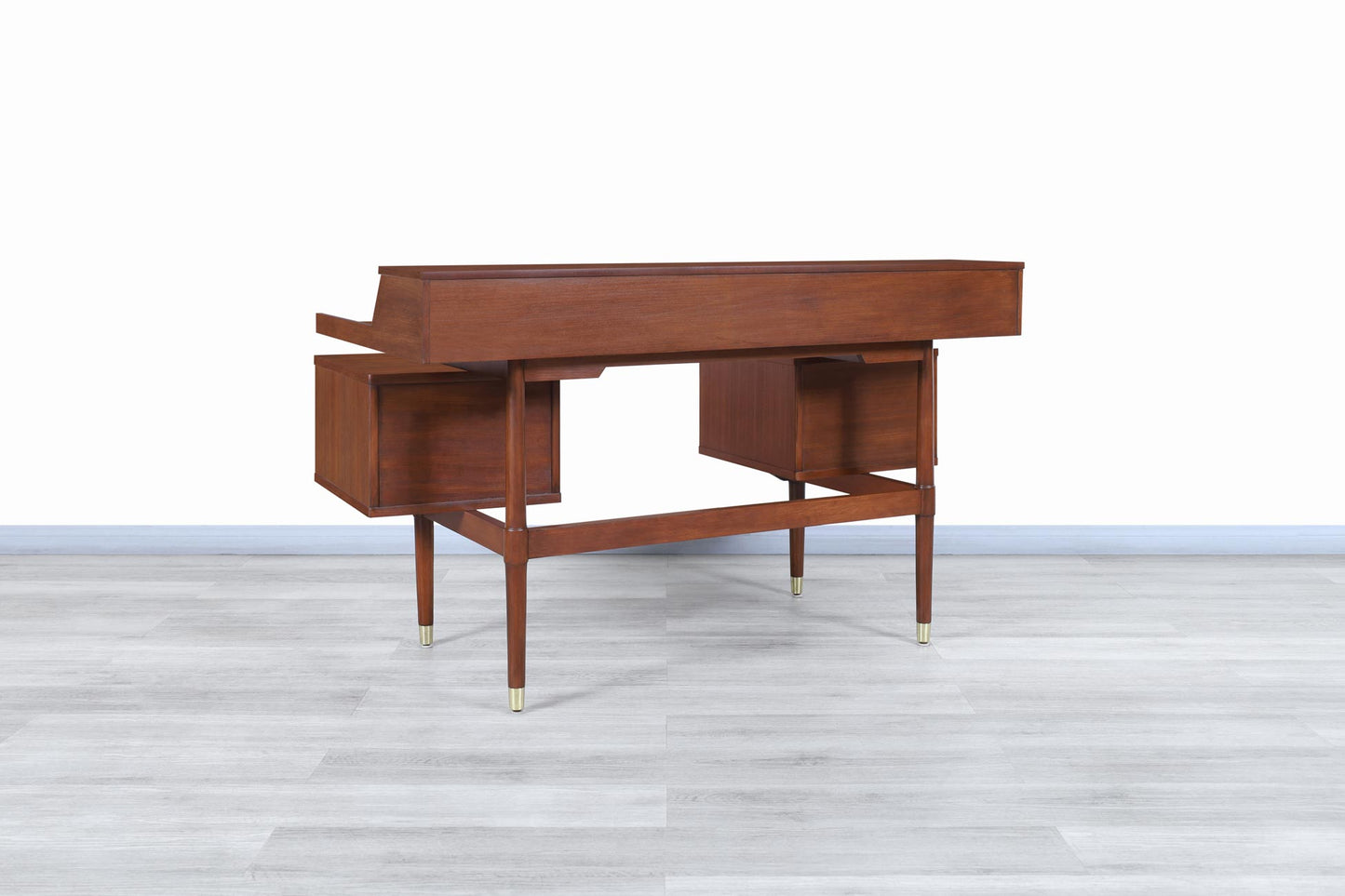 Vintage "Biscayne" Floating Top Walnut Desk by Drexel