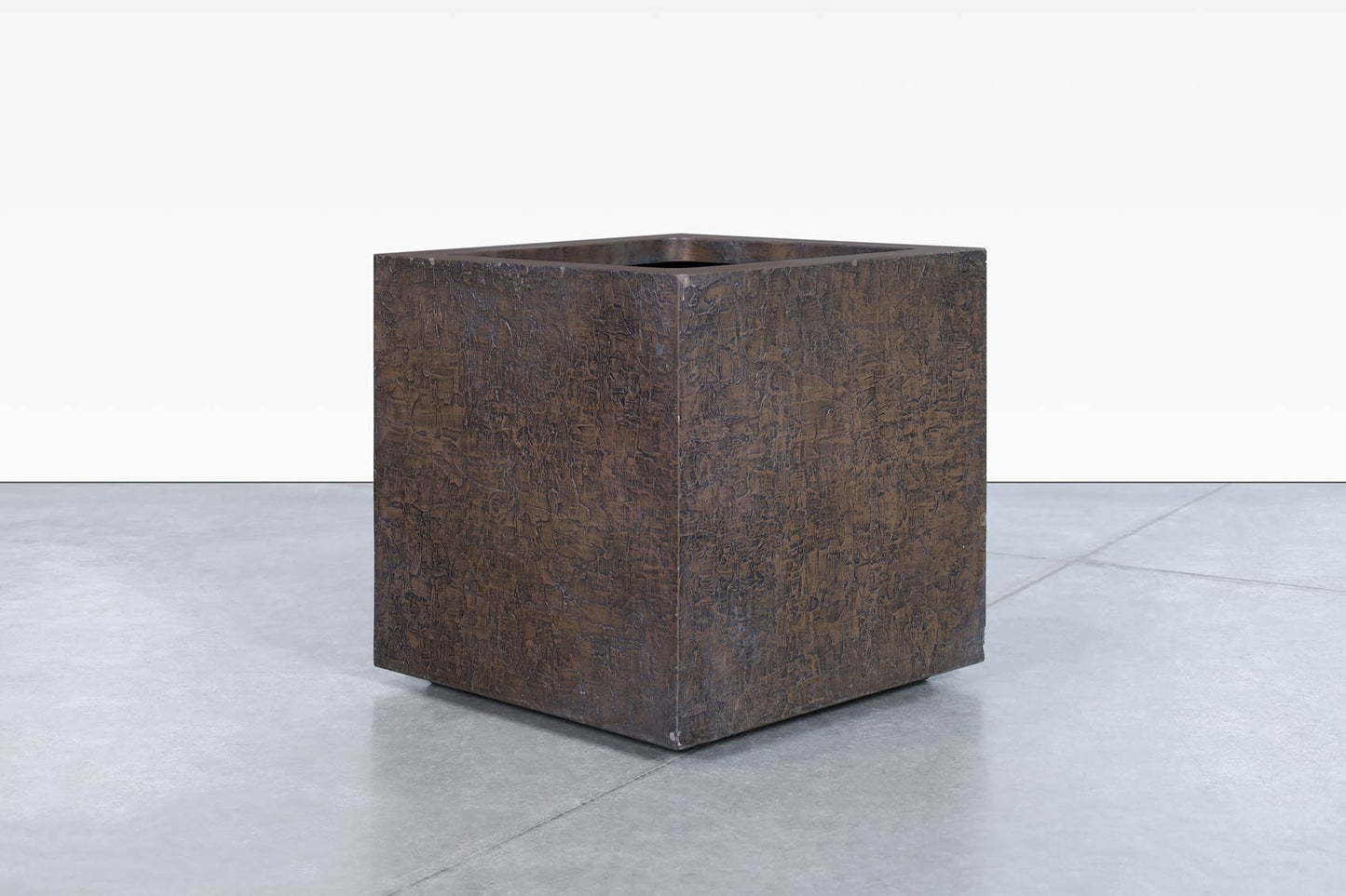 Vintage Bronze Resin Square Planters by Forms and Surfaces