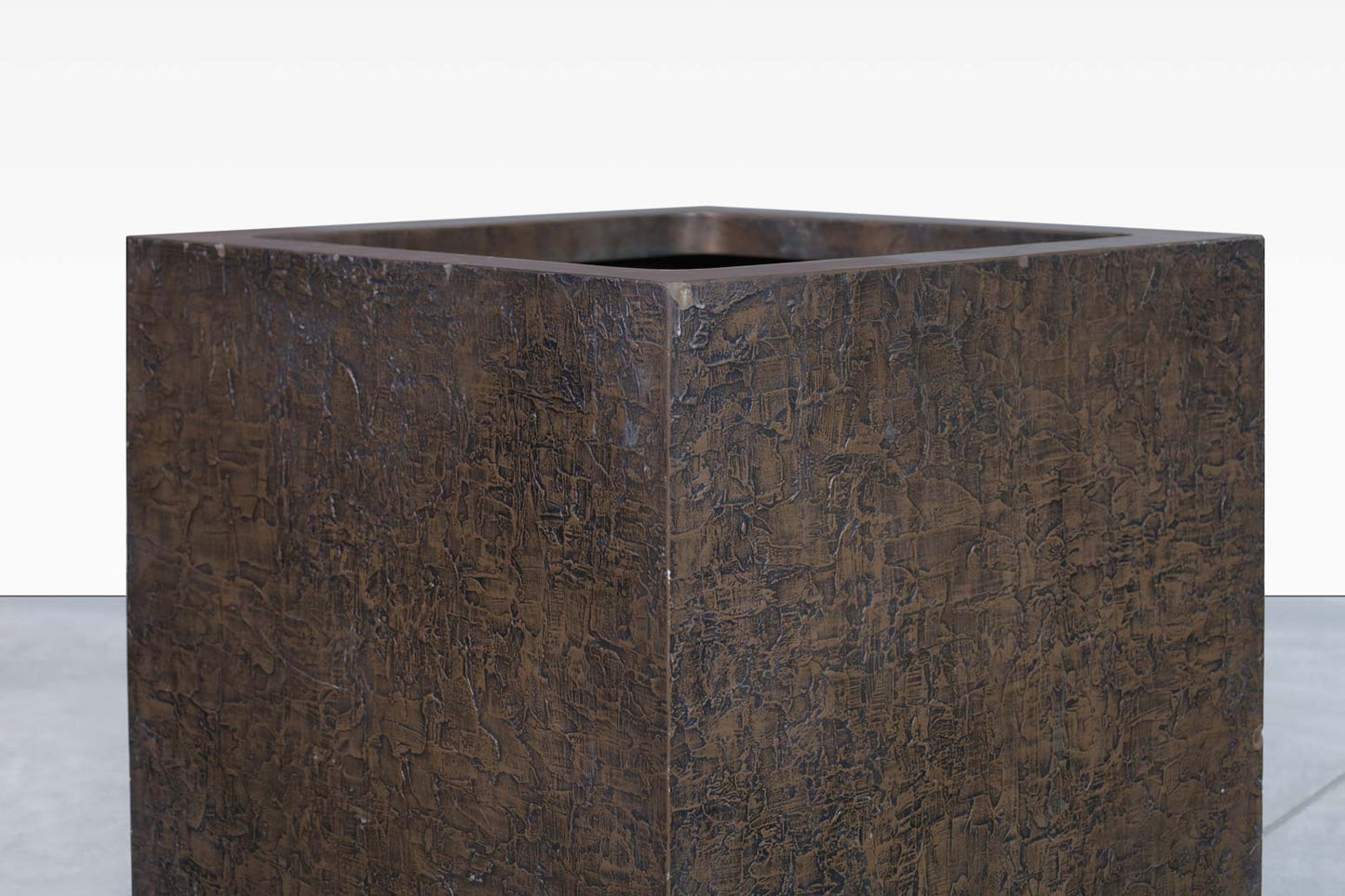 Vintage Bronze Resin Square Planters by Forms and Surfaces
