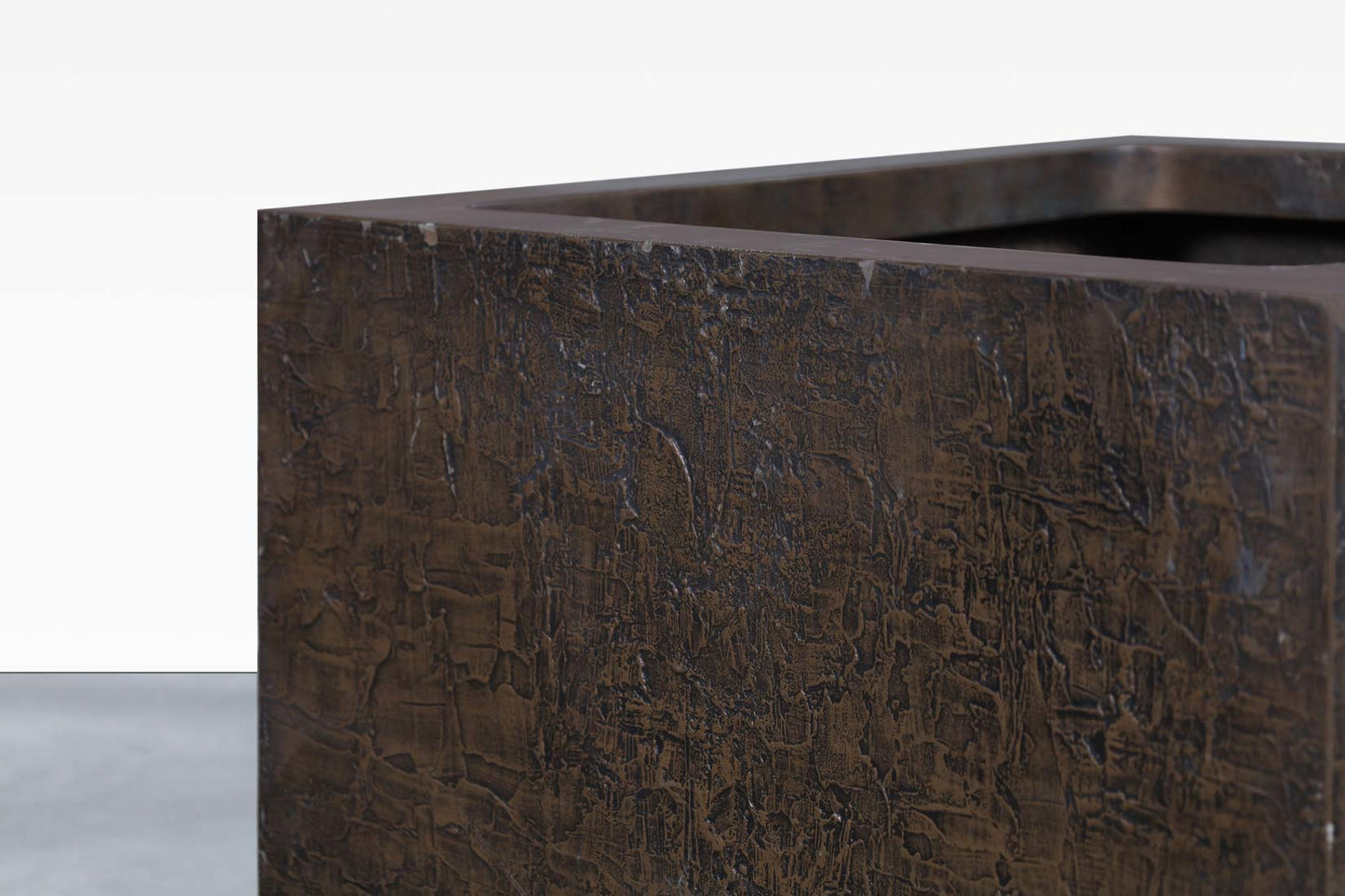 Vintage Bronze Resin Square Planters by Forms and Surfaces