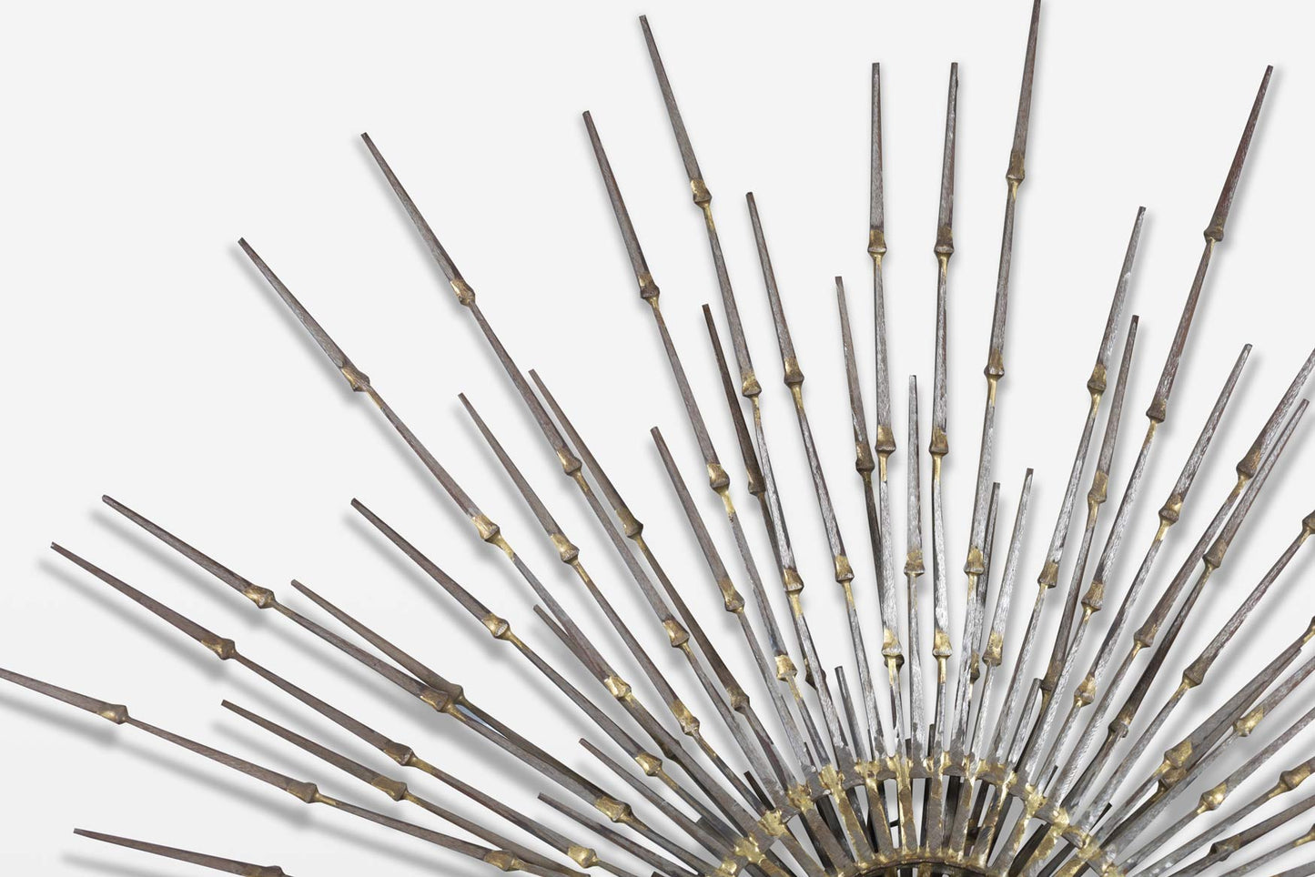 Vintage Brutalist “Starburst” Metal Wall Sculpture by A. Duerst, Signed