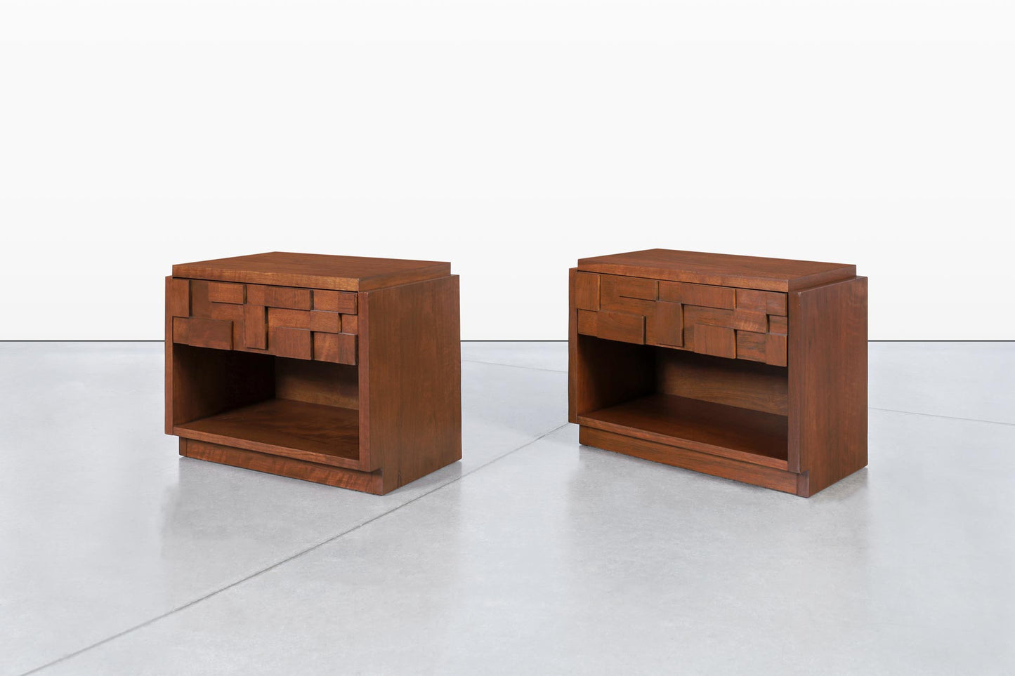 Vintage Brutalist “Staccato” Nightstands by Lane