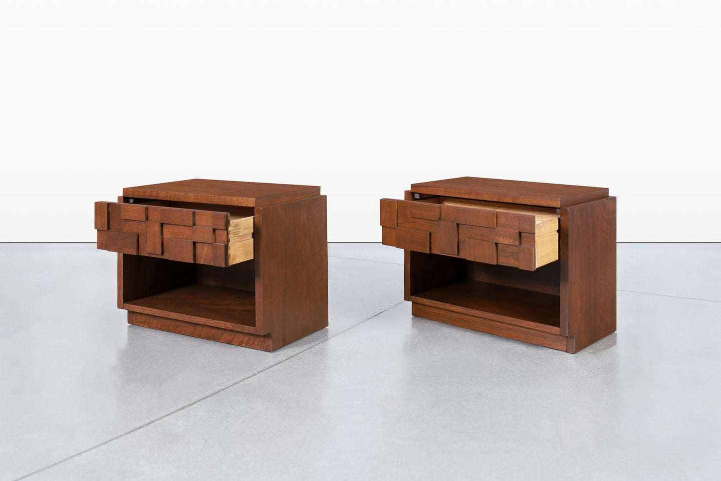 Vintage Brutalist “Staccato” Nightstands by Lane