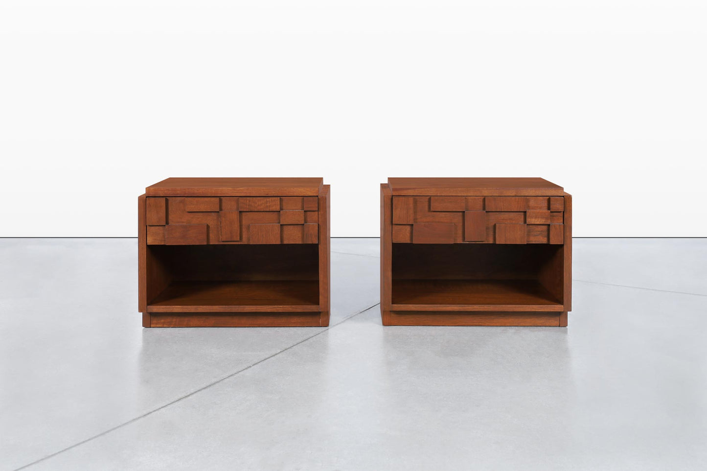 Vintage Brutalist “Staccato” Nightstands by Lane