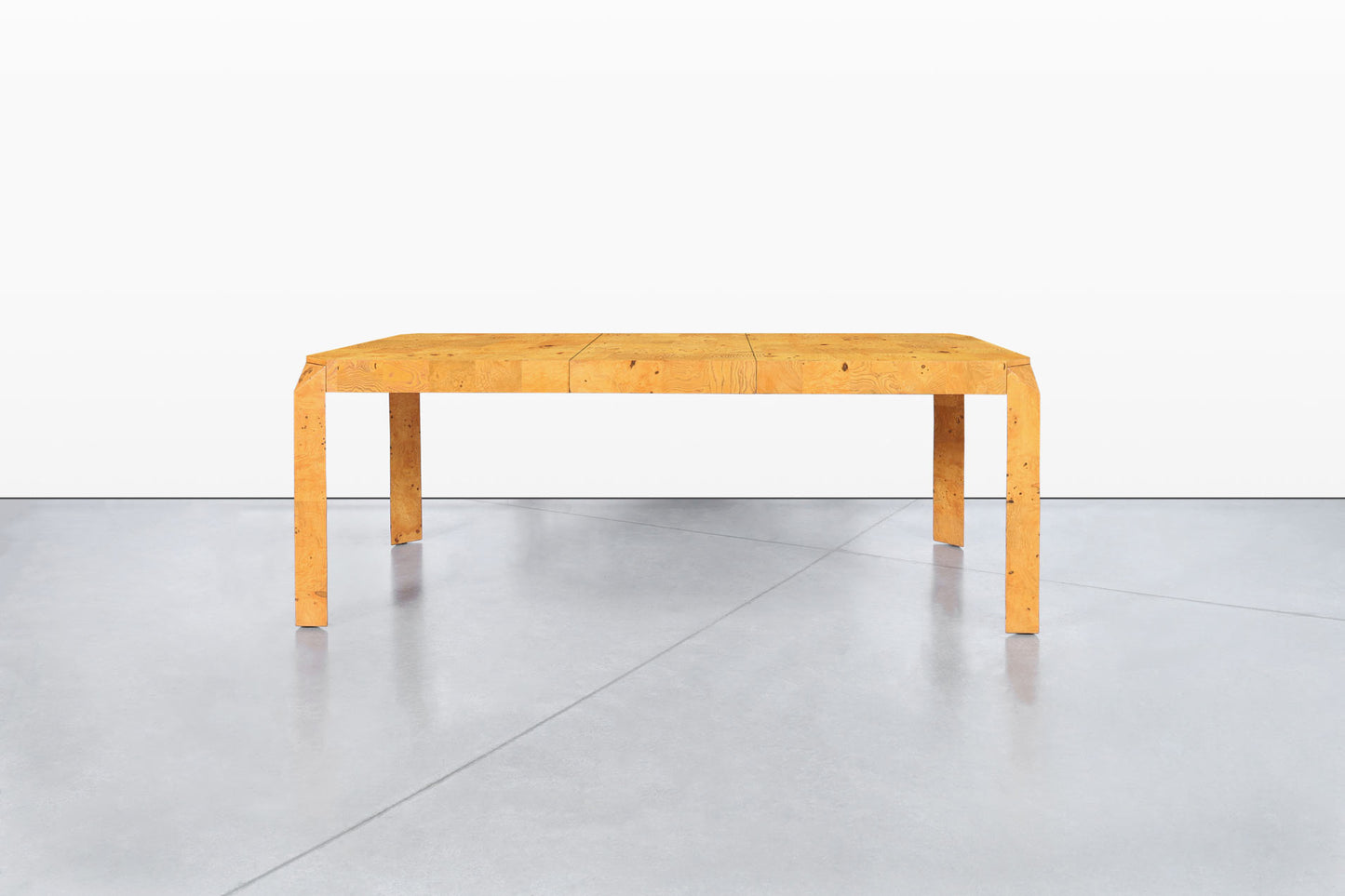 Vintage Burl Wood Parsons Dining Table