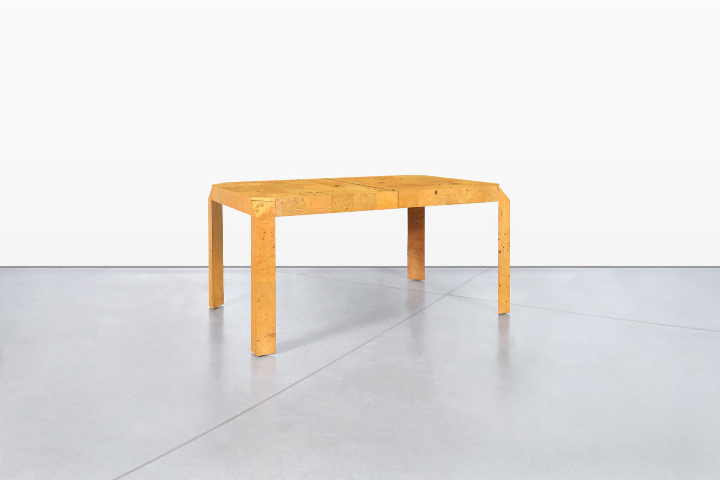 Vintage Burl Wood Parsons Dining Table