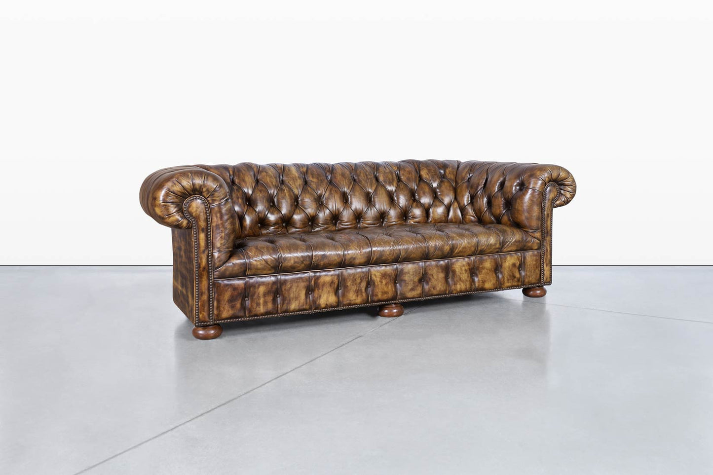 Vintage Butterscotch Leather Chesterfield Sofa