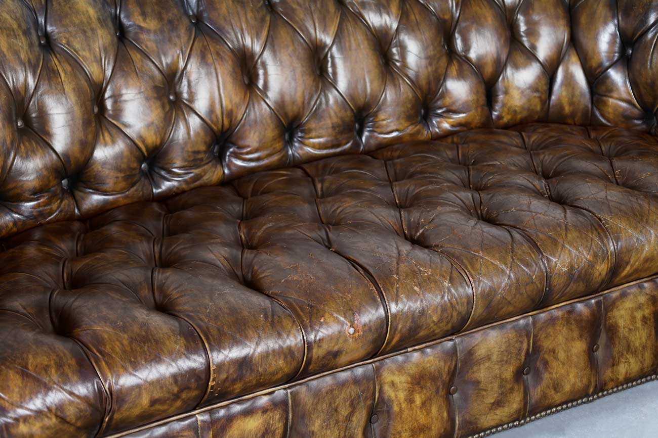 Vintage Butterscotch Leather Chesterfield Sofa