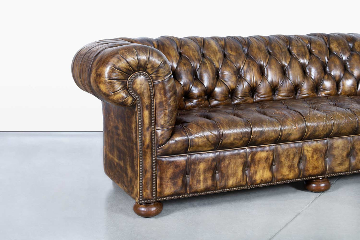 Vintage Butterscotch Leather Chesterfield Sofa