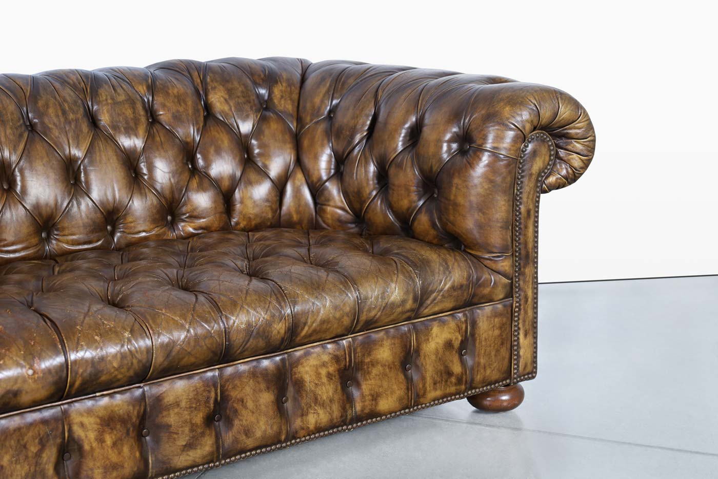 Vintage Butterscotch Leather Chesterfield Sofa