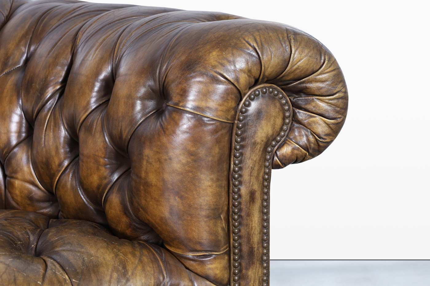 Vintage Butterscotch Leather Chesterfield Sofa