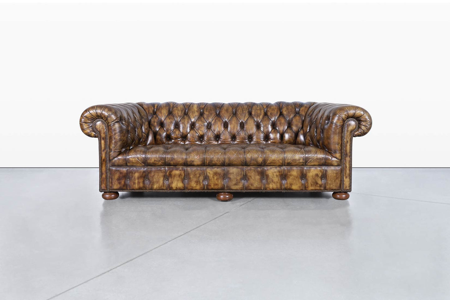 Vintage Butterscotch Leather Chesterfield Sofa