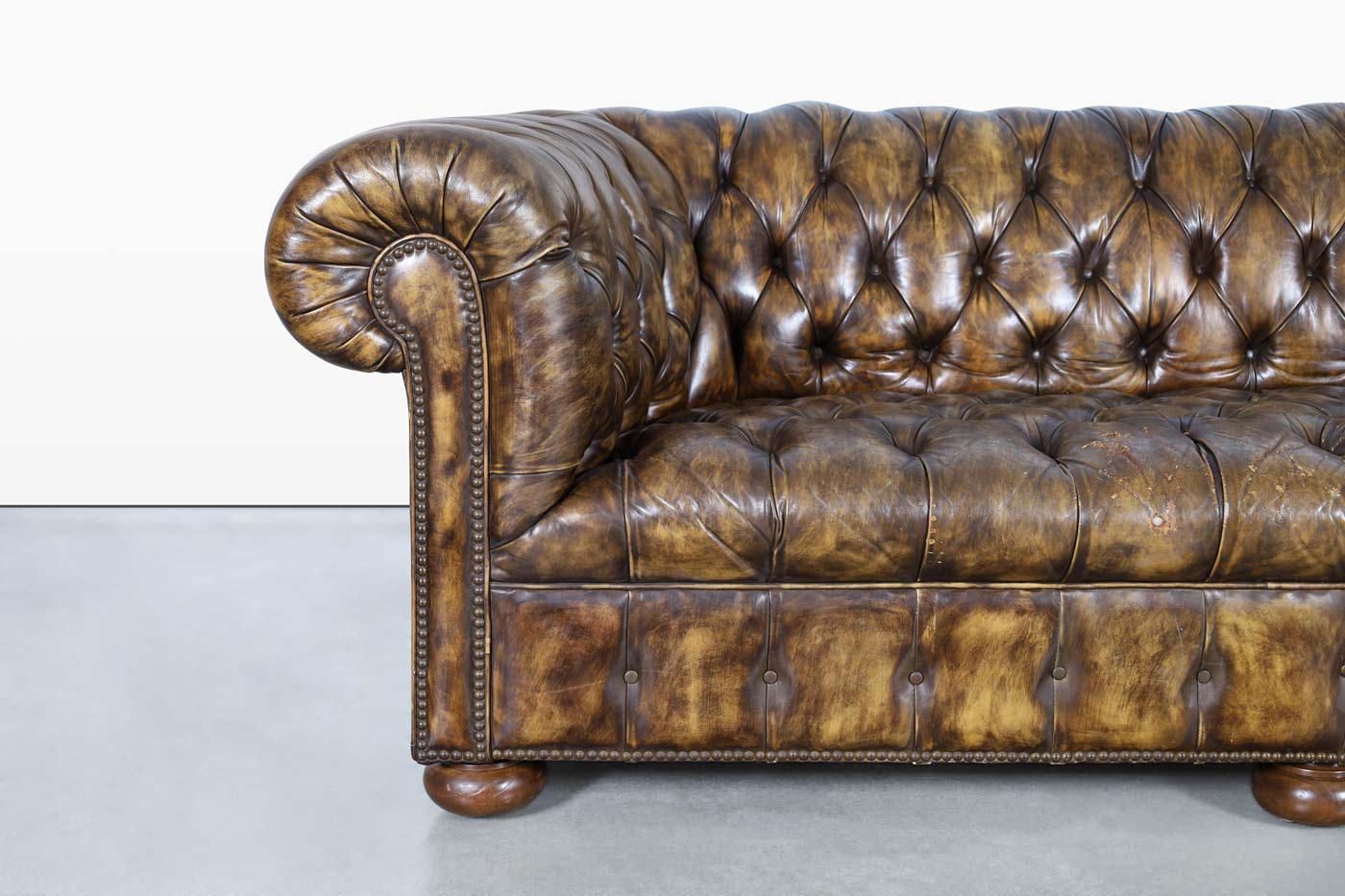 Vintage Butterscotch Leather Chesterfield Sofa