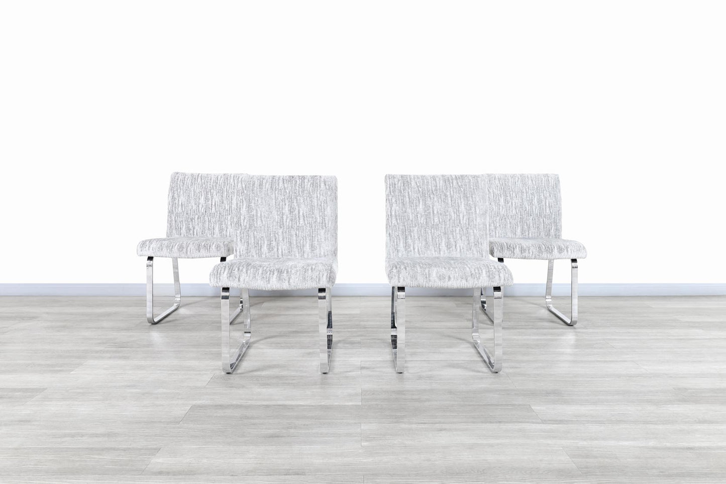 Mid-Century Modern Chrome Dining Chairs by Design Institute of America