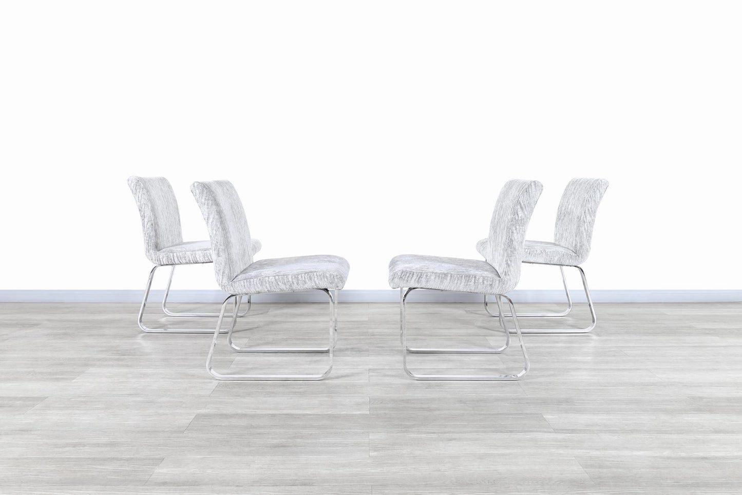 Mid-Century Modern Chrome Dining Chairs by Design Institute of America