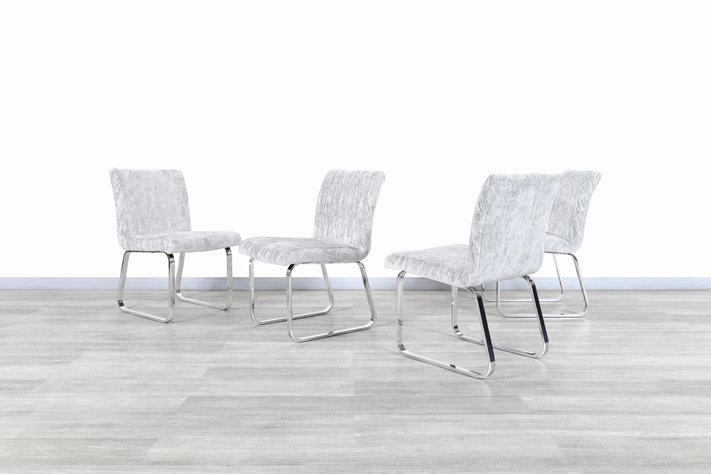 Mid-Century Modern Chrome Dining Chairs by Design Institute of America