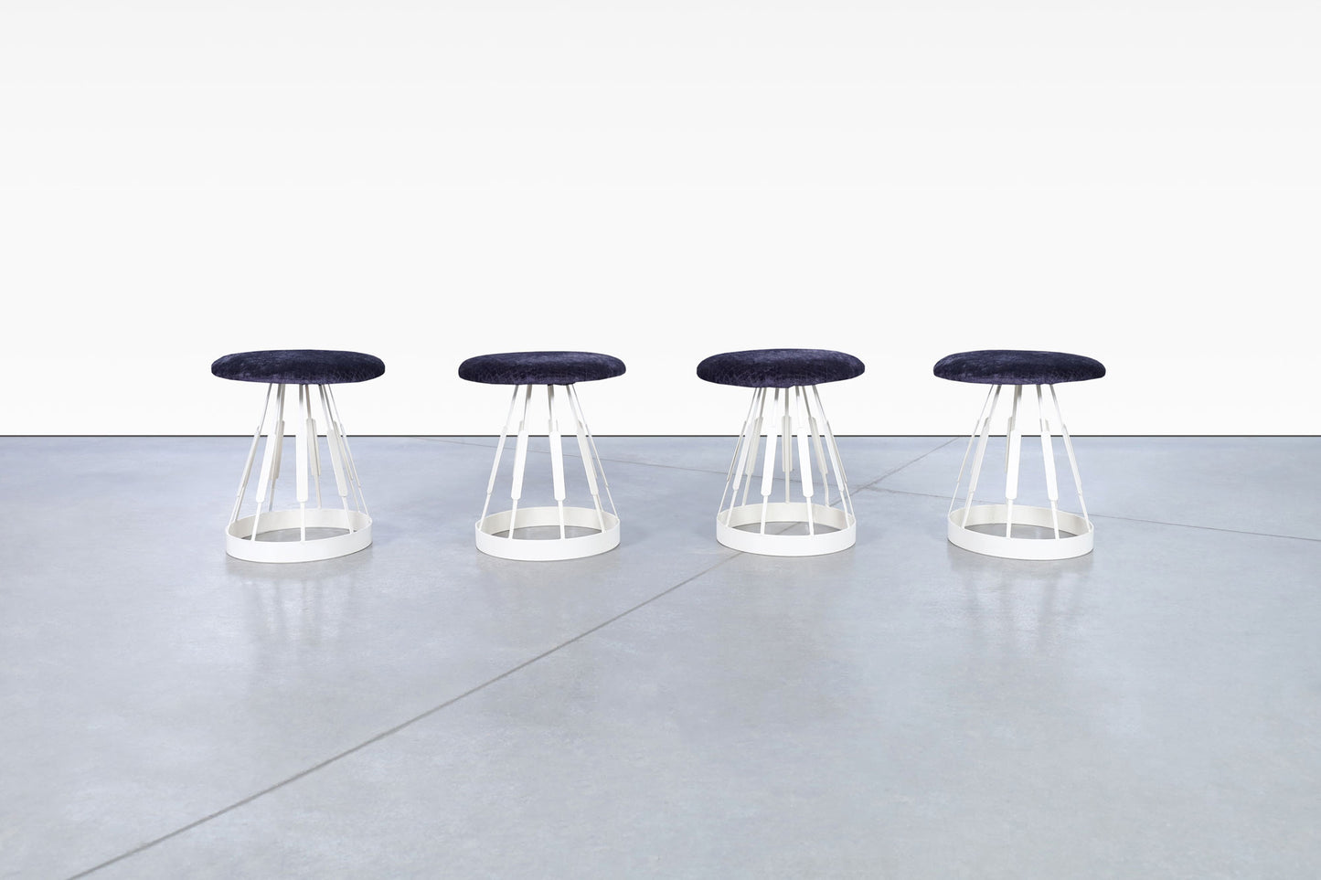 Vintage Enameled Iron Stools by Arthur Umanoff for Shaver-Howard Inc.