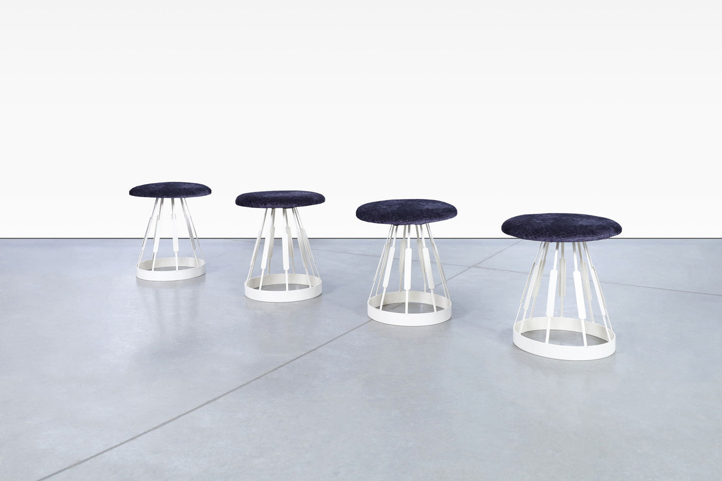 Vintage Enameled Iron Stools by Arthur Umanoff for Shaver-Howard Inc.