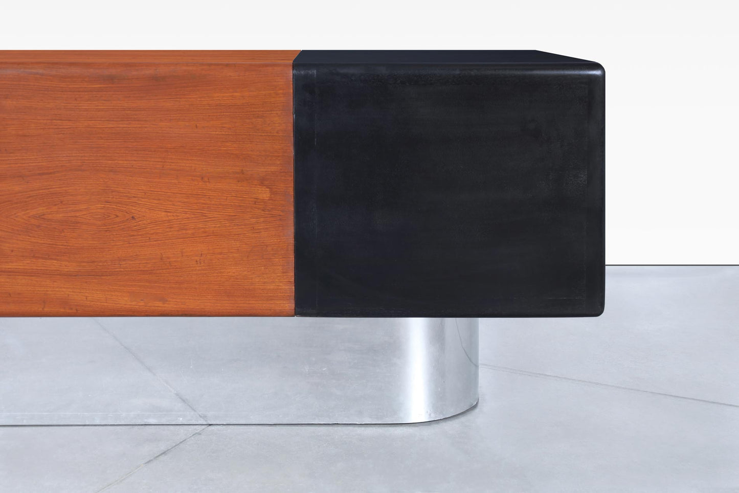 Vintage Executive Ebonized and Chrome Desk