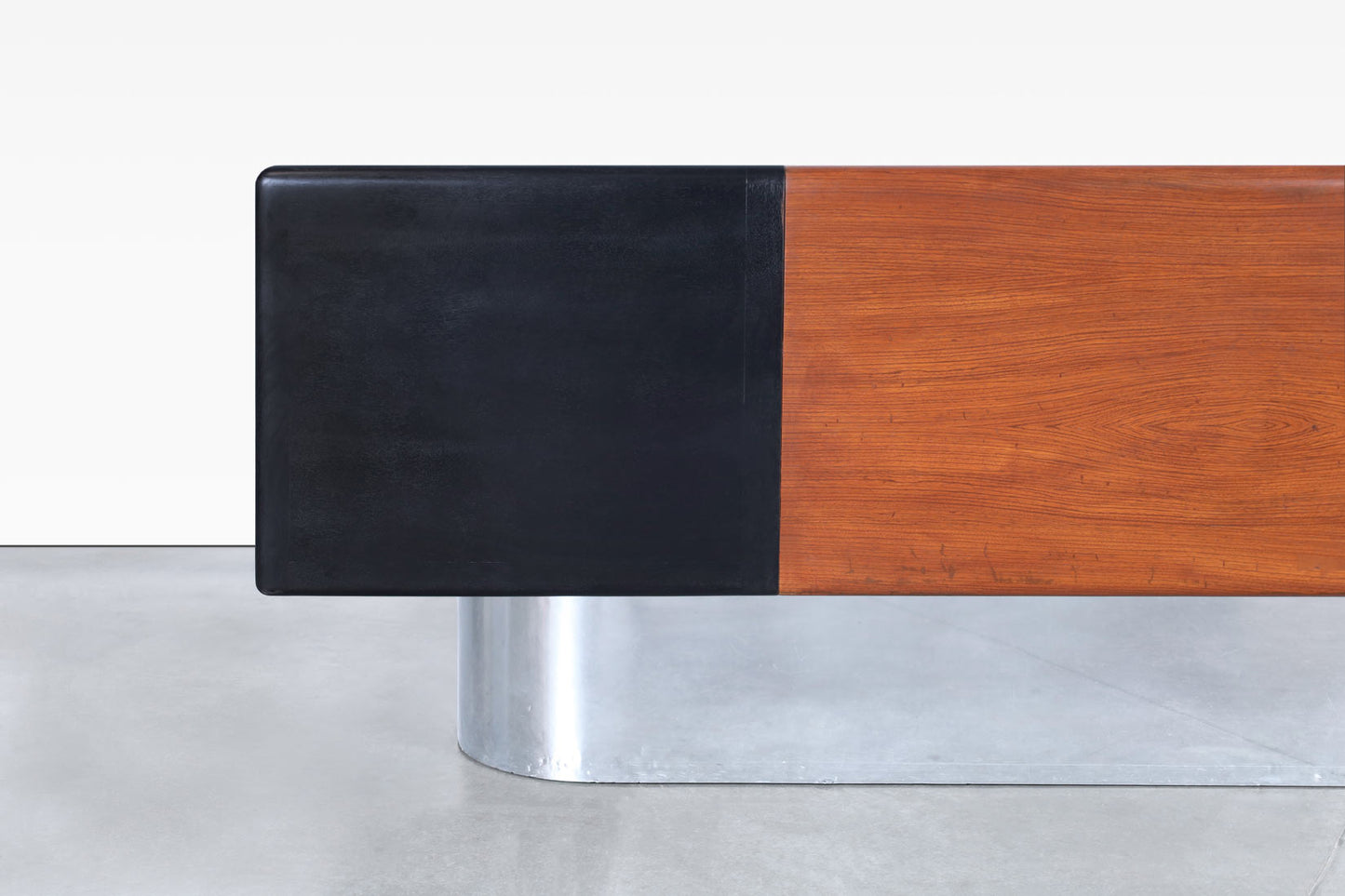 Vintage Executive Ebonized and Chrome Desk
