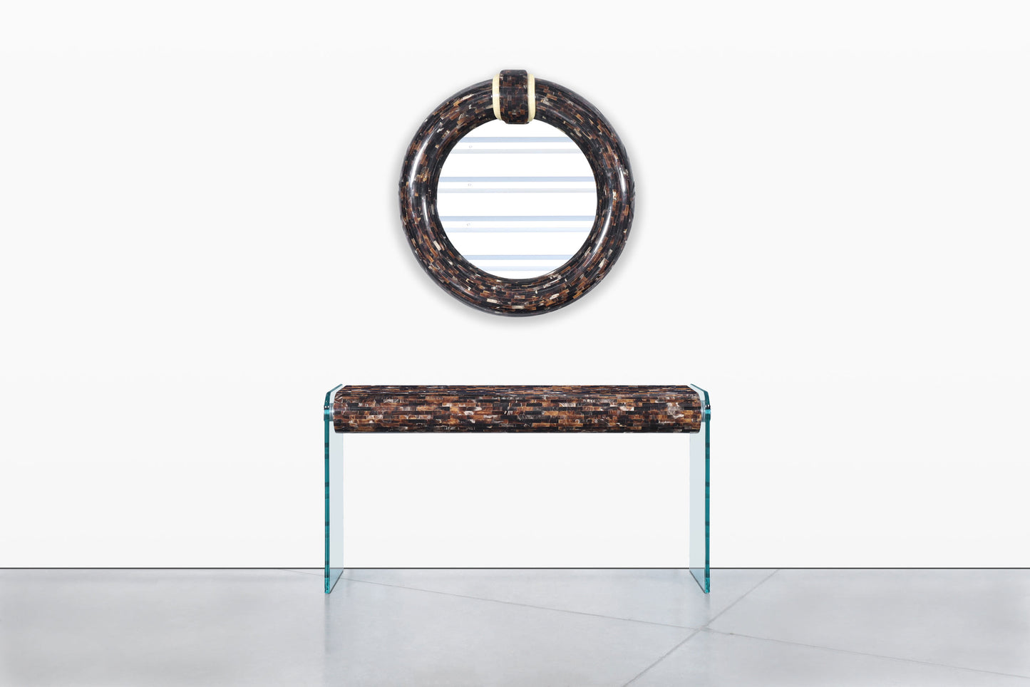 Vintage Horn Console Table with Mirror by Enrique Garcel for Jimeco LTDA.