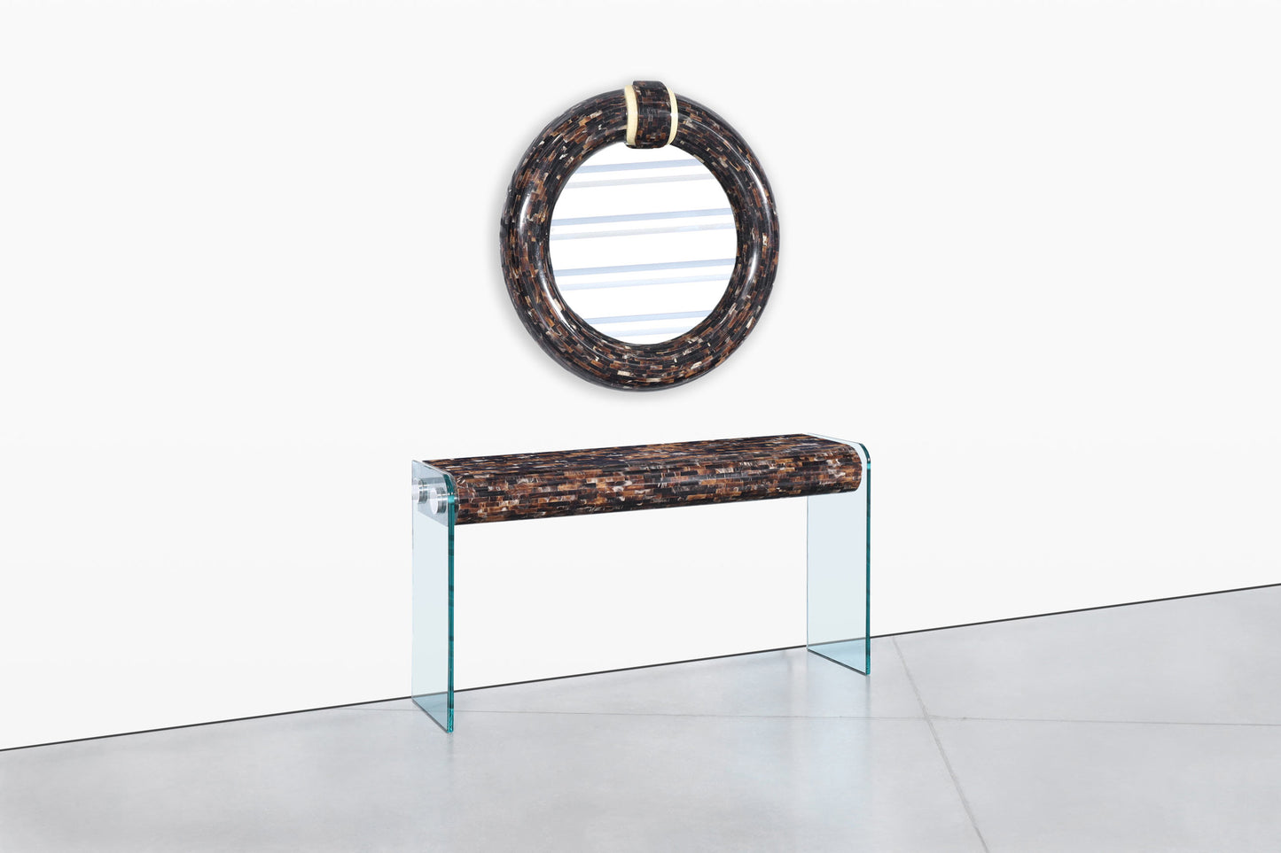 Vintage Horn Console Table with Mirror by Enrique Garcel for Jimeco LTDA.