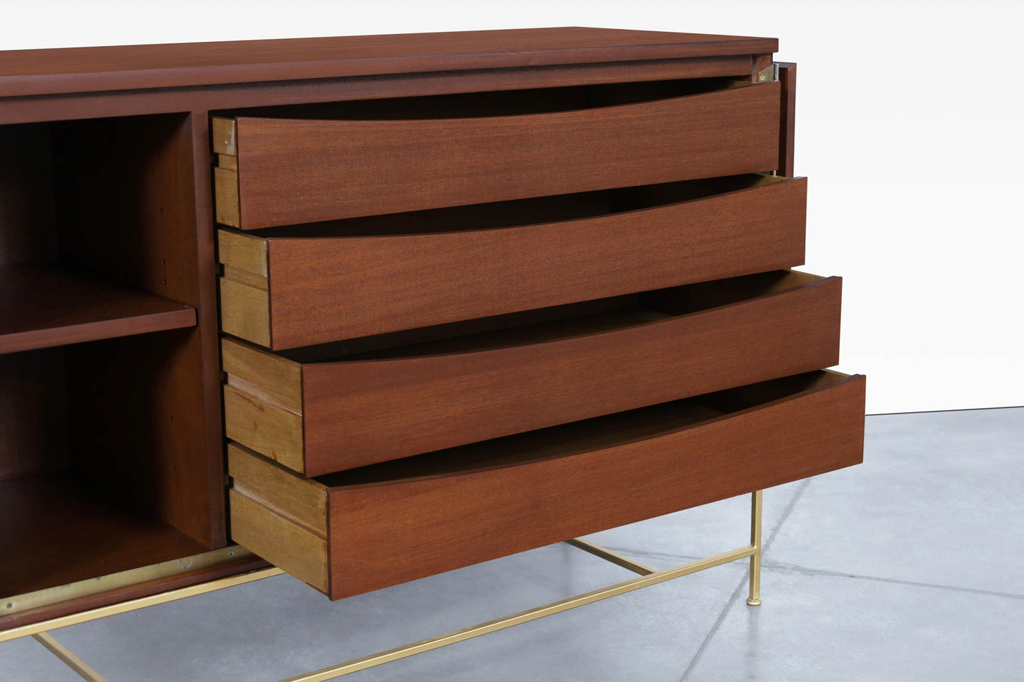 Vintage "Irwin Collection" Mahogany and Brass Credenza by Paul McCobb