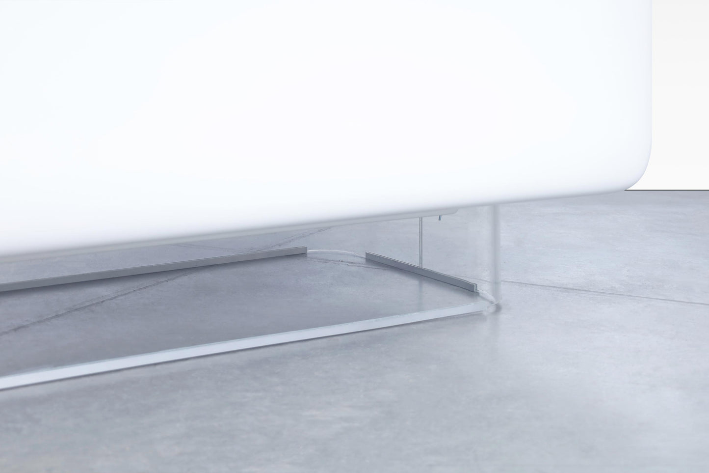 Vintage Leather and Lucite Floating Sofa by William C. Andrus for Steelcase