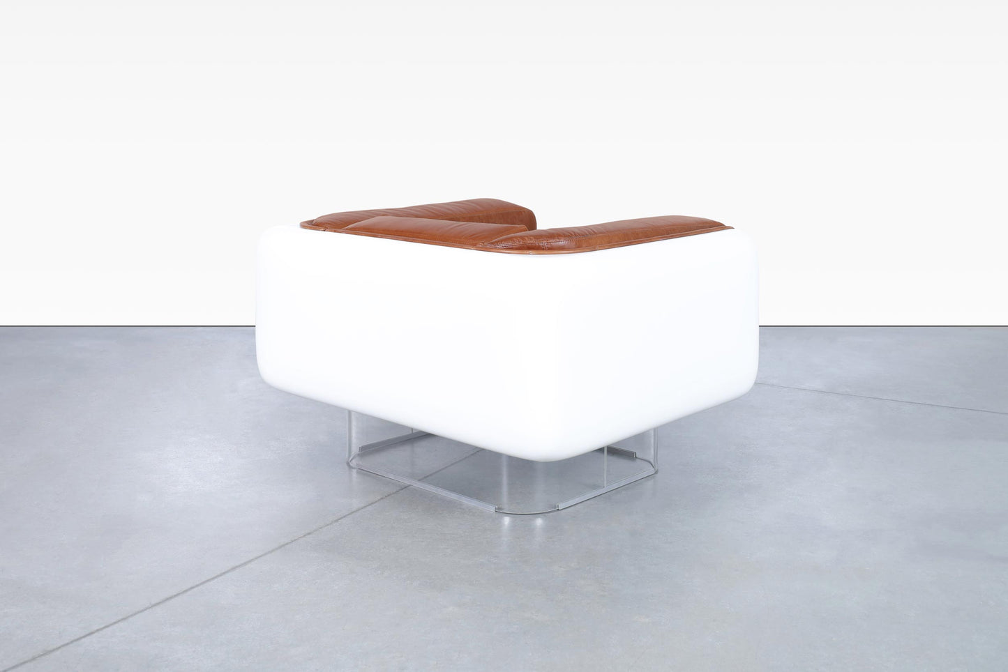 Vintage Leather and Lucite Lounge Chairs by William C. Andrus for Steelcase